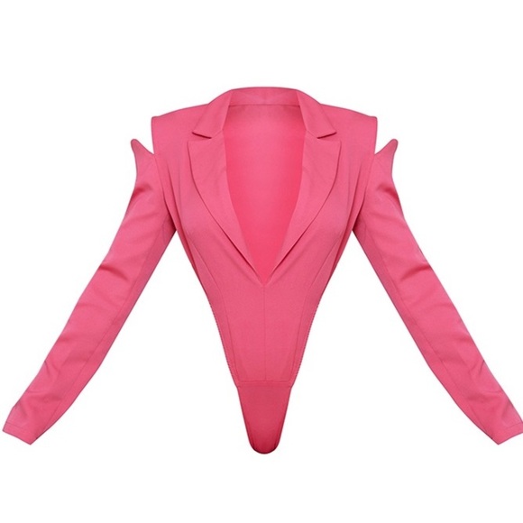PrettyLittleThing Pink Cutout Bold & Daring Bodysuit & Pants Set Size 12 NWT - Picture 7 of 14